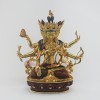 Fine Quality Hand Carved Gold Face Painted 9.5" Namgyal Copper with Partly Gold Gilded Statue Nepal