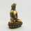 Fine Quality 10" Crowned Medicine Buddha Oxidized Antiquated Gold Gilded Copper Statue 