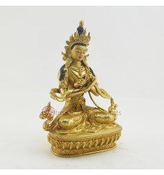 Fine Quality Copper Alloy with 24 Karat Gold Gilded 9” Vajradhara / Dorjechang Statue