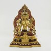 Hand Made Copper Alloy with Partly Gold Gilded 10" White Tara / Dolkar Statue