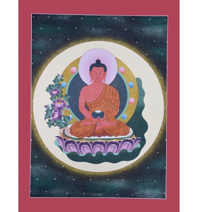 Fine Quality 21.5" x 16.5" Amitabha Buddha Thangka Scroll Painting