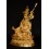 Fine Quality Gold Gilded with Face Painted Hand Carved 8.5" Guru Rinpoche Copper Statue