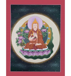 21" x 16.5" Je Tsongkhapa Thangka Scroll Painting