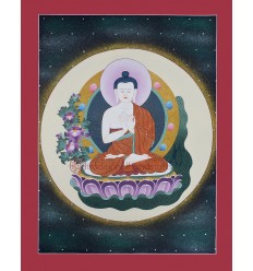 21" x 16.5" Vairochana Buddha Thangka Painting