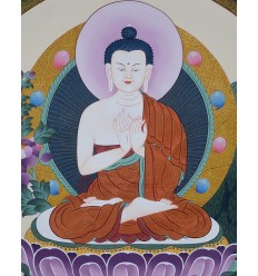 21" x 16.5" Vairochana Buddha Thangka Painting