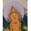  21" x 16" Yellow Dzambhala Thangka Scroll Painting