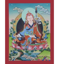 17.5" x 13.5" Guru Padmasambhava Thangka Scroll Painting