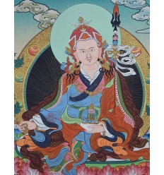 17.5" x 13.5" Guru Padmasambhava Thangka Scroll Painting