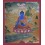 32" x 27" Medicine Buddha Thangka Scroll Painting From Patan, Nepal.