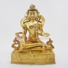 Hand Made 24 Karat Gold Gilded and Hand Painted Face 12" Guru Naropa Statue