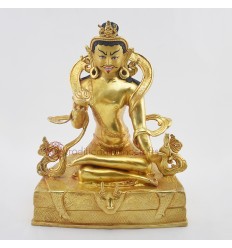 Hand carved Copper Alloy with 24 Karat Gold Gilded 12" Guru Tilopa Statue