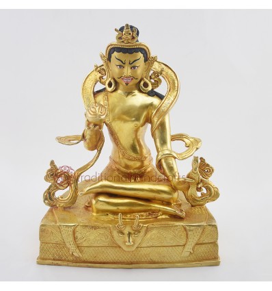 Hand carved Copper Alloy with 24 Karat Gold Gilded 12" Guru Tilopa Statue