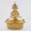 Hand Made Copper Alloy with 24 Karat Gold Gilded and Hand Painted Face 13.5" Vajradhara Dorje Chang Statue