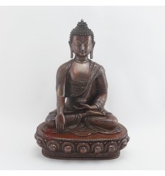 Hand Made Oxidized Copper Alloy 13" Shakyamuni Buddha Statue