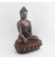 Hand Made Oxidized Copper Alloy 13" Shakyamuni Buddha Statue