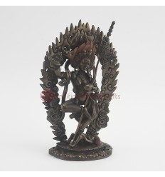 Hand Made  Oxidized Copper Alloy Gold Gilded 7.5" Vajravarahi Jogini Statue