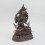 Hand Carved 9.5" Chenrezig / Four Armed Avalokiteshvara Oxidized Copper Alloy  Statue 