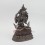 Hand Carved 9.5" Chenrezig / Four Armed Avalokiteshvara Oxidized Copper Alloy  Statue 