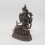 Hand Carved 9.5" Chenrezig / Four Armed Avalokiteshvara Oxidized Copper Alloy  Statue 