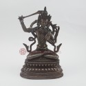 Hand Carved  9.5" Manjushri / Jambiyang  Oxidized Copper Alloy  Statue 