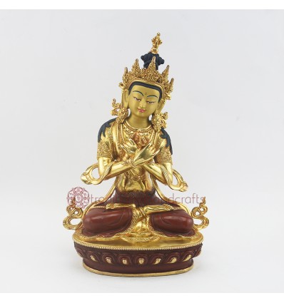 Hand made Copper Alloy with partly  Gold Gilded 12.5” Vajradhara / Chanadorje Statue