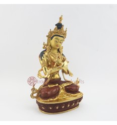 Hand made Copper Alloy with partly  Gold Gilded 12.5” Vajradhara / Chanadorje Statue