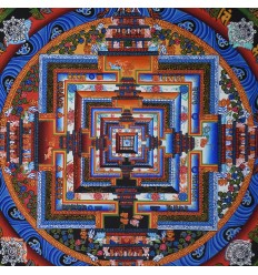 Kalchakra Mandala Thangka Scroll Painting From Patan, Nepal.