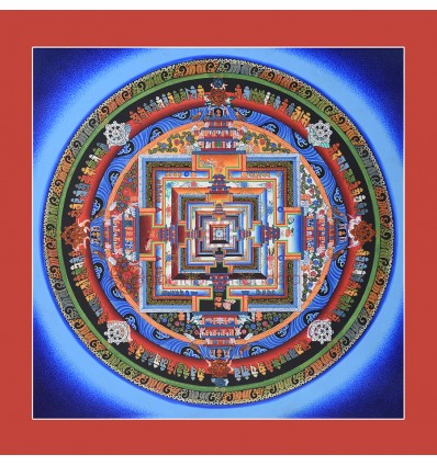 Kalchakra Mandala Thangka Scroll Painting From Patan, Nepal.