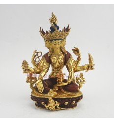 Hand Carved   9.25" Vasundhara Statue From Nepal.