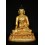 11.25" Shakyamuni Buddha Gold Gilded Face Painted Copper Statue From Patan, Nepal