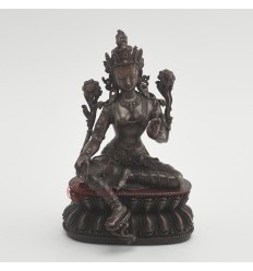 Machine Made Tibetan Buddhist 5.75" Green Tara / Dholma Statue