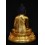 11.25" Shakyamuni Buddha Gold Gilded Face Painted Copper Statue From Patan, Nepal