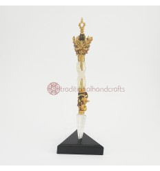 Hand Made  Copper alloy Gold Plated and Decorated with Crystal 12" Phurwa Set