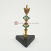  Hand Made Gold Plated Decorated with Turquoise, Coral and Lapis Stones 8" Phurwa Set