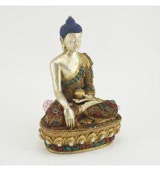  Siko Hand Carving Gold and Silver Plated Shakyamuni Buddha / Tomba Statue