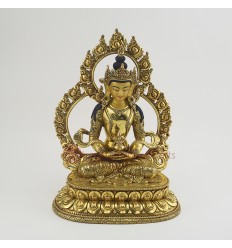 Hand Carved Copper Alloy with Gold Gilded Aparmita / Amitayus / Tsepame Statue