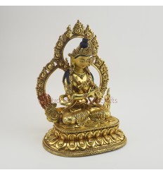 Hand Carved Copper Alloy with Gold Gilded 10.5" Vajradhara / Dorje Chang Statue