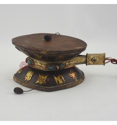 Hand Made 5" Damaru Buddhist Ritual Drum from, Nepal