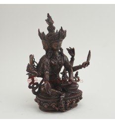 Hand Made Copper Alloy in Oxidation Finish 9" Vasundhara Statue