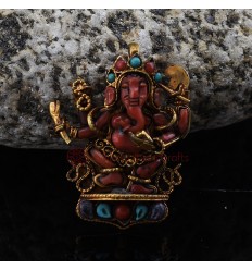 Tibetan Buddhist Dancing Ganesha Silver Pendant  Ghau Gau Pendant From Patan, Nepal