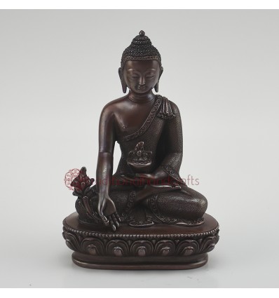 Hand Made Lost Wax Method Copper Alloy Medicine Buddha Statue From Nepal