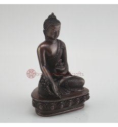 Hand Made Lost Wax Method Copper Alloy Medicine Buddha Statue From Nepal