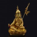 Hand Carved 24 Karat Gold Gilded 13.5" Guru Rinpoche statue Gilding & Painting