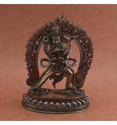 Fine Quality 8" Chakrasamvara Hand Carved Oxidized Copper Statue from Patan Nepal