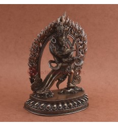 Fine Quality 8" Chakrasamvara Hand Carved Oxidized Copper Statue from Patan Nepal