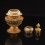 Hand Made  Copper Alloy with Brass Rings 6.5" Neshi or Dhupur - Rice Pot