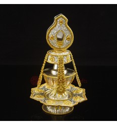 Hand Made 8.5" Tse Bhum / Chhegumba Copper Alloy with Gold & Silver Plated