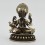 Machine Made Oxidized Copper Alloy & Silver Plated 4" Four Armed Ganesha Statue