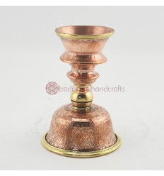 Hand carvings Copper Alloy with Brass 4" Butter Lamp