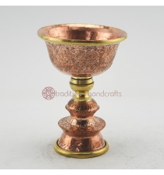 Hand carvings Copper Alloy with Brass 3.5" Butter Lamp